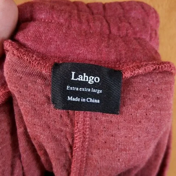 LUNYA Mens Jogger 2XL Maroon Pull On RESTORE DOUBLE FACED Pant Sweatpant LAHGO